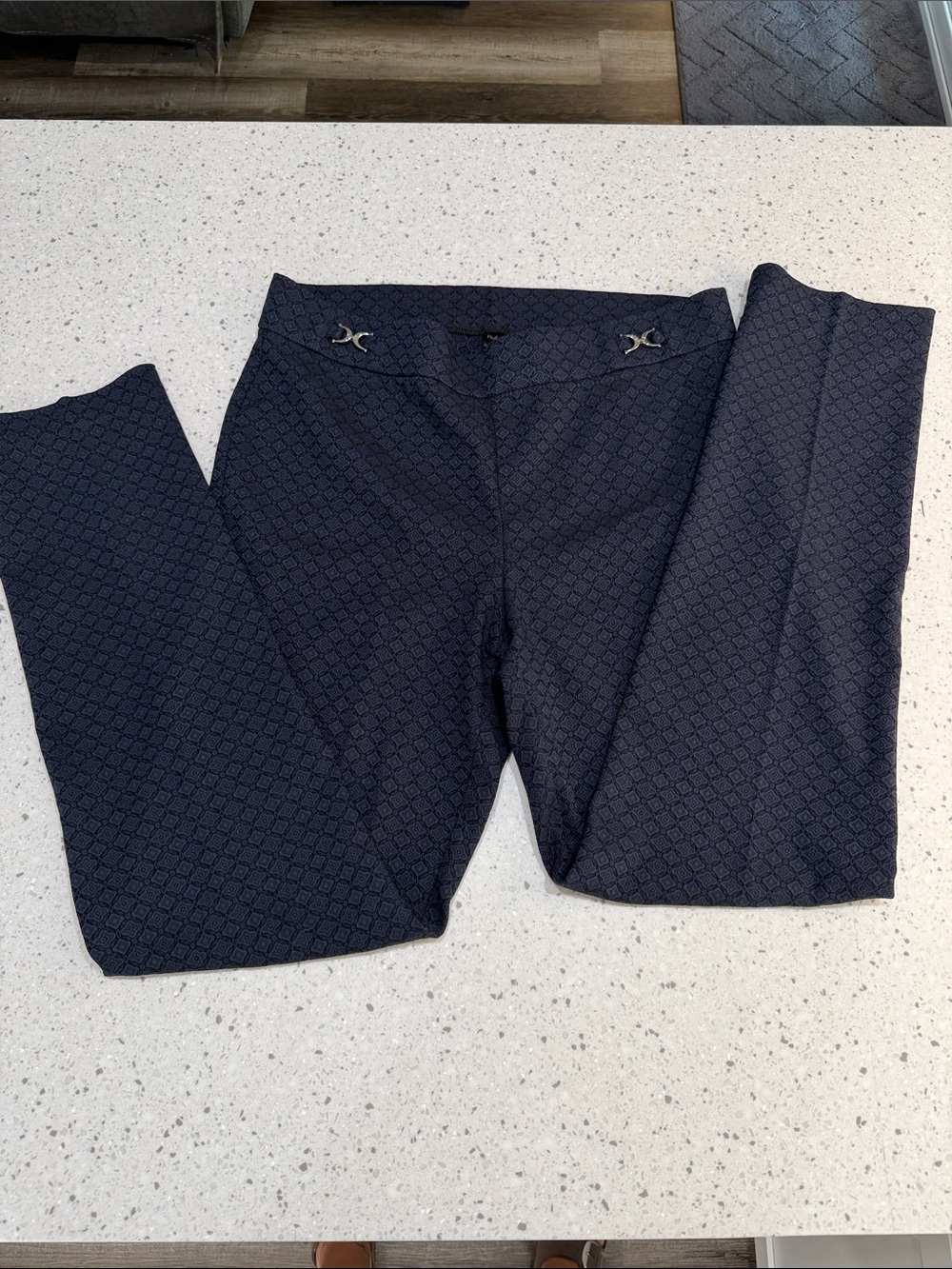 Rafaella Navy Patterned Women’s Dress Pants